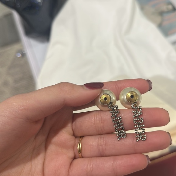CHRISTIAN DIOR TRIBALES PEARL J'ADIOR CHARM EARRINGS $530 - Picture 7 of 7